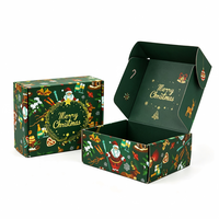 Boîte d'expédition de Noël recyclable en usine, personnalisée avec impression intégrale, motif Père Noël, pour cadeaux de fêtes