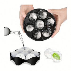 Molde de Silicona para Cubitos de Hielo, Redondo, de 7 Cavidades, Transparente, Libre de BPA, Personalizable con Logotipo, Venta al Por Mayor, Calidad Profesional - Product Image 4