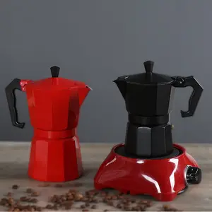 Italiana cafetera mokapot set piano cottura fornello italiano a induzione di alta qualità piano cottura in alluminio mocha espresso caffettiera moka pot