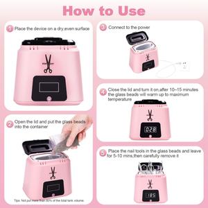 เครื่องฆ่าเชื้อโรคเล็บแบบพกพาพร้อมโลโก้สั่งทำได้ อุณหภูมิสูง ใช้ไฟฟ้า ลูกแก้วฆ่าเชื้อโรค ทำความสะอาด-ผลิตจากพลาสติก - Product Image 3