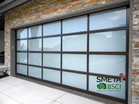 Porte de garage à vue complète Andexin avec ouverture à distance en verre, cadre métallique, portes pliantes à battants pour entrée de garage de maison