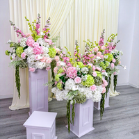 Boule de fleurs artificielles tendance 2027, verte et rose, centre de table de mariage, 80 cm, grande boule de fleurs artificielles d'hortensia et de delphinium