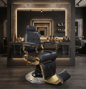 Muebles Modernos para Salón de Belleza, Equipo de Peluquería Negro, Silla de Barbería para Hombres - Product Image 4