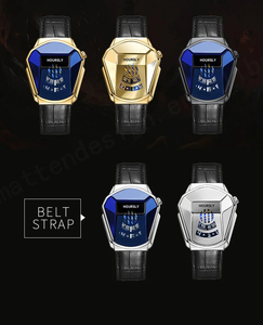 Hoursly นาฬิกาสปอร์ตสไตล์พังก์ทันสมัยมีไฟ LED แสดงวันที่ตัวการ์ตูนแนวธุรกิจสายซิลิโคนสแตนเลส - Product Image 4