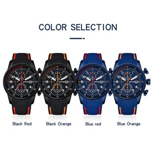 Reloj de Cuarzo para Hombre Sanda 5507 Luminoso e Impermeable, Reloj Deportivo de Seis Agujas con Calendario y Correa de Silicona de Dos Tonos - Product Image 3
