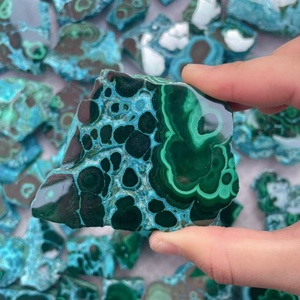 Venta al por mayor de gemas naturales en bruto: Rodajas de <span class=keywords><strong>crisocola</strong></span> con malaquita, especímenes de cristal de forma libre para decoración Feng Shui - Product Image 4