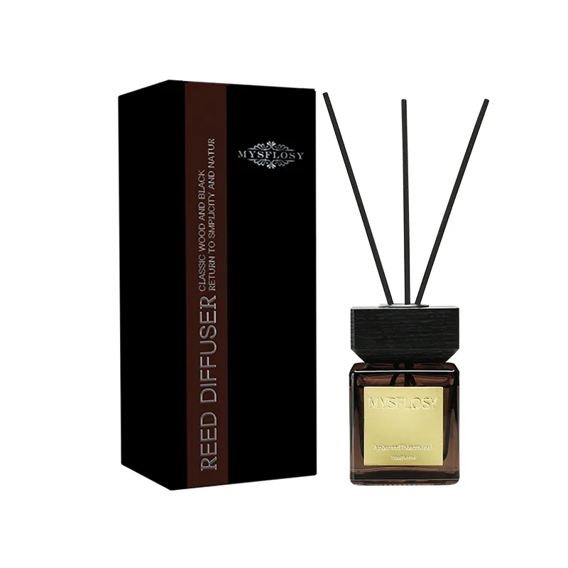 Luxo garrafa quadrada 100ml Reed difusa para ambientador casa decoração Reed difusor