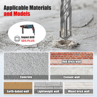 Marteau électrique SDS Plus de haute qualité à tête cruciforme pour murs, granit, béton, foret Hilti
