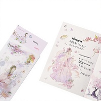 Autocollants en papier washi adhésifs double face en acrylique, style vintage, tendance chinoise créative - 12 signes du zodiaque, beautés classiques