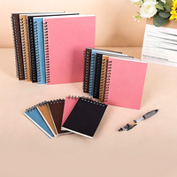 Bloc-notes en papier kraft épais à spirale de style rétro minimaliste, impression de logo OEM personnalisée, vente en gros de cadeaux