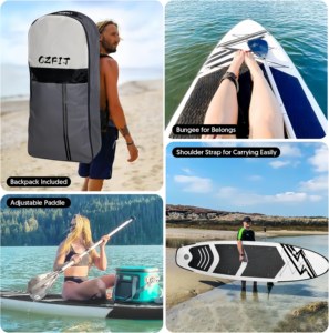 CZFIT OEM ขายส่งกระดานพายลมแบบพกพา วัสดุดรอปสติทช์ สำหรับตกปลา <span class=keywords><strong>SUP</strong></span>  เป็นมิตรกับสิ่งแวดล้อม จัดส่งแบบดรอปชิปปิ้ง จากโรงงาน - Product Image 5