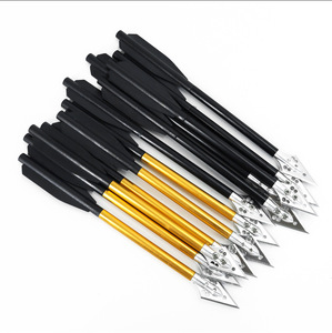 <span class=keywords><strong>Flechas</strong></span> cortas de 6,7 pulgadas, paletas de plástico, <span class=keywords><strong>flechas</strong></span> cortas de aluminio, <span class=keywords><strong>flechas</strong></span> de caza con puntas anchas atornilladas, 6 unids/pack - Product Image 1