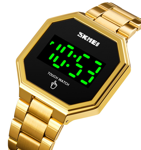 New Arrival Skmei 1696 Original Famous Watch Brand  Clock Men Wristwatch Led Gold Waterproof