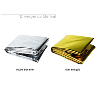Couverture de survie thermique argentée imperméable Leaftour pour le camping en plein air, les situations d'urgence et les premiers secours par temps froid