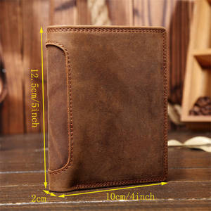 กระเป๋าสตางค์ AndoBag แบบสั้นสำหรับผู้ชาย หนังวัวแท้ สไตล์เรโทร แฟชั่นหนัง Crazy Horse - Product Image 2