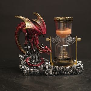 Nouvelle bataille <span class=keywords><strong>Dragon</strong></span> <span class=keywords><strong>sablier</strong></span> DRB003 Pterosauria Sculpture résine artisanat ornements minuterie de bureau - Product Image 4