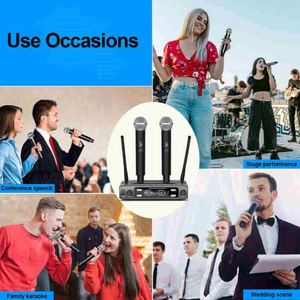 Micro không dây karaoke, hát, nói, micro không dây kép, micro cầm tay không dây cho sân khấu, OEM - Product Image 6