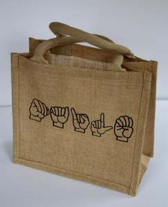 กระเป๋าช้อปปิ้งผ้ากระสอบลายสักวินเทจน่ารักขนาดใหญ่ - Product Image 3