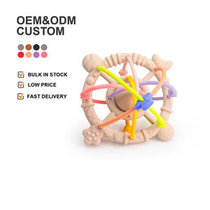 Anneau <span class=keywords><strong>de</strong></span> <span class=keywords><strong>dentition</strong></span> en silicone sans BPA pour bébé avec fonction gonflable Jouet musical pour enfants <span class=keywords><strong>de</strong></span> 0 à 6 mois Hochets doux pour jouer - Product Image 1