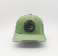 Casquettes unisexes à visière légèrement incurvée, tissu vert, 6 panneaux, casquettes structurées ajustées avec logo brodé personnalisé, mode, extérieur