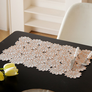 Retro Patterned Placemats Round Non <b>Slip</b> Nordic Style Heat Insulating <b>Mats</b> For Home Table Decorative Bowl <b>Mats</b> Injection Molded - Product Image 2