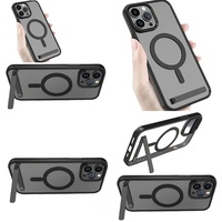 Casing Pelindung Magnetik Transparan dengan Penyangga untuk iPhone 17 Air 16 Pro Max 15 14 13 12 Plus 11, Barang Elektronik Dropshipping