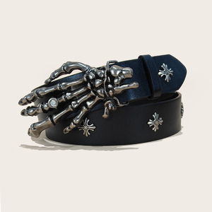 Nouvelle boucle à ardillon en alliage d'<span class=keywords><strong>argent</strong></span> gravé <span class=keywords><strong>et</strong></span> ajouré pour ceintures en PU <span class=keywords><strong>et</strong></span> plastique style punk urbain pour hommes <span class=keywords><strong>et</strong></span> femmes - Product Image 6