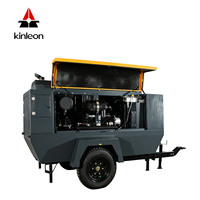 Kompresor Udara Portabel Bertenaga Mesin Diesel untuk Pekerjaan Lapangan 375/400CFM 8bar Kompresor Sekrup Beban Berat untuk Pengeboran Batu