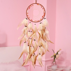 Style rétro <span class=keywords><strong>nord</strong></span>-américain <span class=keywords><strong>indien</strong></span> fait à la main plume tissé carillon éolien pour chambre chevet décoration suspendue pour capteur de rêves - Product Image 4