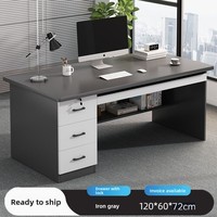 Bureau voor thuis, studentenbureau, bureau met lade en slot, eenvoudig computerbureau, bureau voor slaapkamer