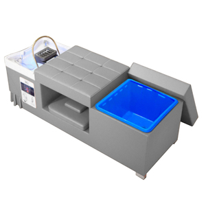 Cama de champú de lujo sin conexión con depósito de agua para terapia capilar, para peluquerías, spas de belleza y masajes tailandeses, con cuero sintético y sistema de agua - Product Image 1