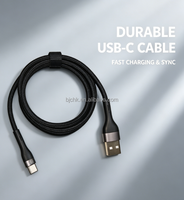 Cable de Datos USB-A a Tipo-C de Alta Calidad, 100W, Negro, Trenzado de Nailon, con Conductor de Cobre Puro, Carga Rápida, Aleación de Aluminio, Marca BJC