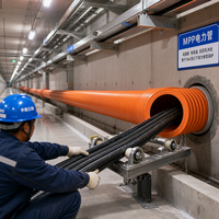 Tuyau ondulé MPP de qualité industrielle, tube en polypropylène modifié pour les systèmes de protection des câbles haute tension