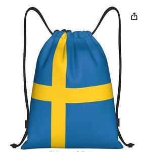 Sac à dos à cordon avec drapeau suédois pour le sport, le yoga, la danse, les voyages, sac de transport pour le match de football 2026, sac à drapeaux de tous les pays, personnalisable - Product Image 1