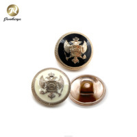 Bouton de veste rond en métal avec logo en relief professionnel, or, noir, blanc, aigle