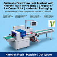 Machine d'emballage horizontale automatique à flux continu avec purge d'azote pour l'emballage de bâtonnets de sucettes glacées, de chocolat et de crème glacée