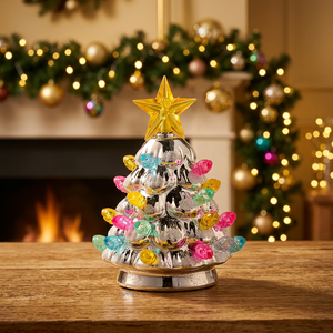 Hermoso mini árbol luminoso de Navidad plateado con luces usos multifuncionales árbol de Navidad artificial iluminado mesa a granel - Product Image 3
