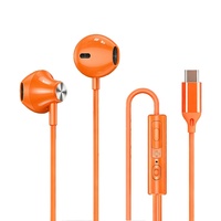 Nouveaux écouteurs filaires semi intra-auriculaires Type-C ergonomiques en métal avec micro HD, confortables, IPX5, pour téléphone, sport et écoute de musique