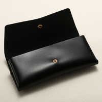 Boîte d'emballage personnalisable haut de gamme pour lunettes de soleil unisexe, étui semi-rigide en cuir noir pour lunettes, étui de protection portable
