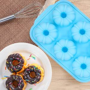 MUYULINS Factory Beige 6-Cup LFGB Non-Stick BPA Free Metal Reinforced Frame Large <b>Silicone</b> Cupcake Pan American Muffin Tray - Product Image 4