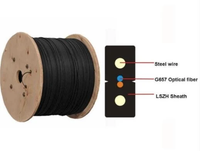 Kabel Drop FTTH LSZH 1 Core G657A2 Konduktor Padat Kabel Patch Fiber Optik Model GJXH Merek Punaisgd