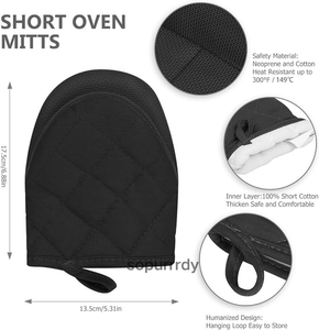 Gants de four personnalisés avec logo, gants de cuisine courts résistants à la chaleur, gants de four lavables en machine, gants de cuisson - Product Image 2