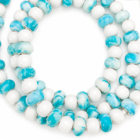 Câble de charge FASHLINK Ocean Aqua Marble Beaded 3-en-1 USB Type C Multi-connecteur – Accessoire de mode côtier