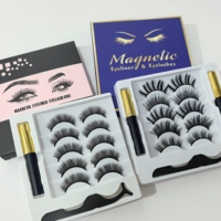 Kit de cils magnétiques multi-paires avec eye-liner magnétique, faux cils réutilisables, applicateur, outil de maquillage des yeux, beauté