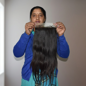 100% negro Natural sin procesar 5*5 cierre recto indio templo extensiones de cabello humano barato sin enredos - Product Image 1
