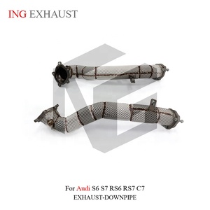 ING Downpipe en acier inoxydable thermosoudé pour <span class=keywords><strong>Audi</strong></span> <span class=keywords><strong>S6</strong></span>/S7/RS6/RS7 C7 – Pièces d'échappement haute performance à flux élevé – Vente en gros - Product Image 6