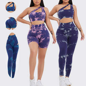 Traje Deportivo Elástico de Dos Piezas sin Costuras para Fitness, Pilates, con Tirantes, Espalda Descubierta, Secado Rápido, para Yoga, Talla Grande, Reversible para Mujer - Product Image 1
