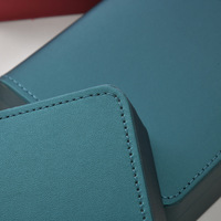 Coffret cadeau de bijoux en cuir personnalisé en trois parties avec doublure en velours, petite taille pour bagues, pochette et rangement de voyage