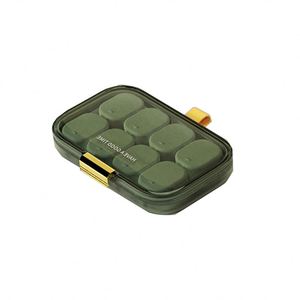 Estuche de Viaje para Pastillas con Logotipo Personalizado Verde, 6 Compartimentos, Plástico PP/ABS, con Múltiples Bolsillos - Product Image 3