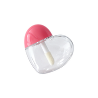 Mini tube de gloss transparent en forme de cœur, conteneur en plastique pour gloss 5ml, flacon de teinte à lèvres